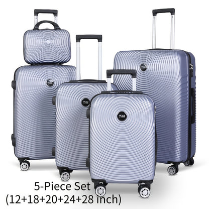YSTYLE 3pcs/5pcs Luggage Set – ABS Carry-On Suitcases with 360° Silent Spinner Wheels & TSA Combination Lock