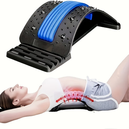 3-Level Adjustable Back Stretcher & Posture Corrector – Ergonomic Lumbar Support with Massage Function