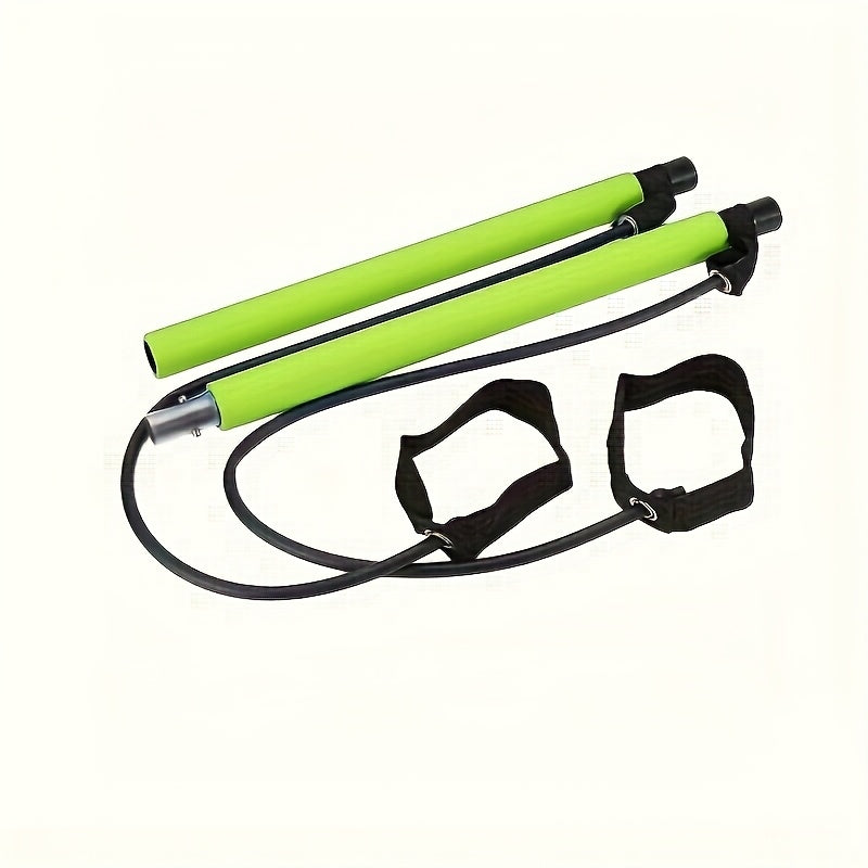 1pc Lingpeng Pilates Bar Kit with Colorful Resistance Bands – Stainless Steel Home Gym Equipment for Full Body Workout
