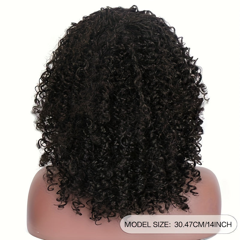 35.56 Cm Afro Kinky Curly Hair Wigs For Women Kinky Curly Wigs