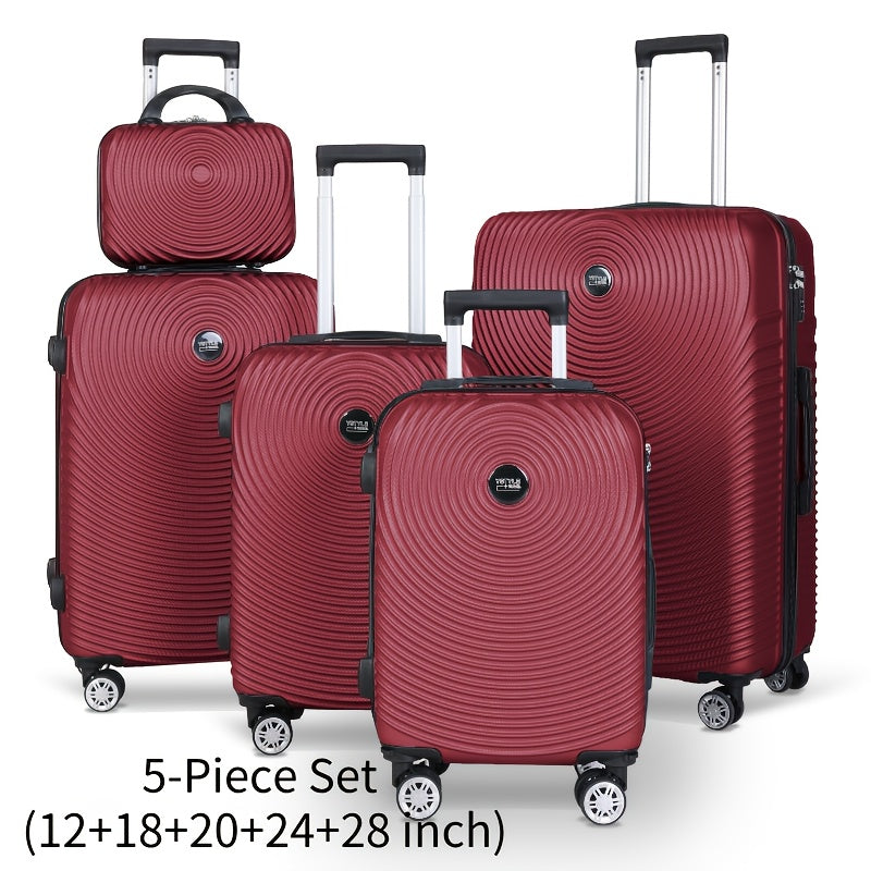 YSTYLE 3pcs/5pcs Luggage Set – ABS Carry-On Suitcases with 360° Silent Spinner Wheels & TSA Combination Lock