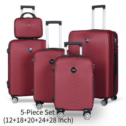 YSTYLE 3pcs/5pcs Luggage Set – ABS Carry-On Suitcases with 360° Silent Spinner Wheels & TSA Combination Lock