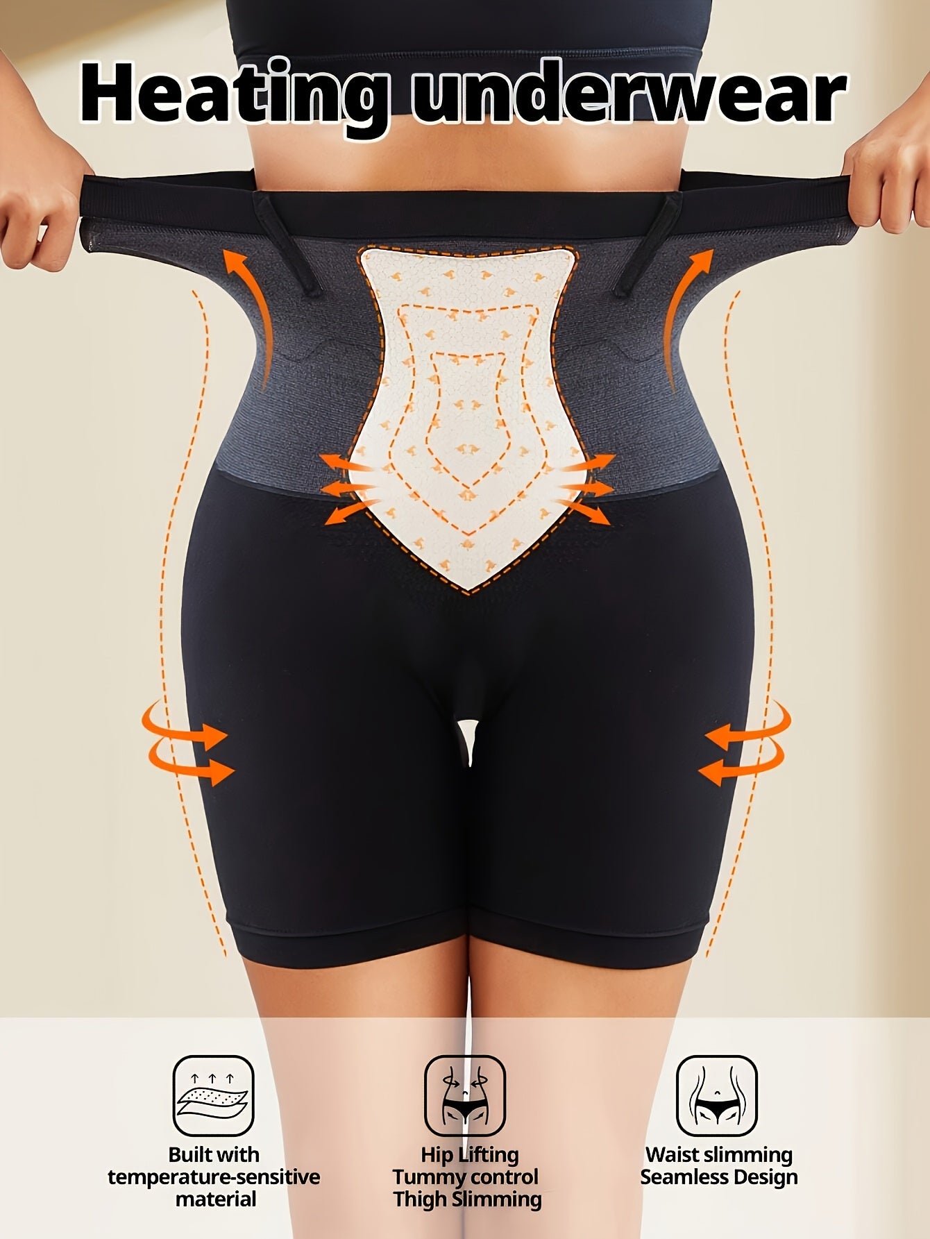 1PC Burning Thermal Pants – 3-Second Warming High-Waisted Shaping Shorts for Tummy Control & Lift