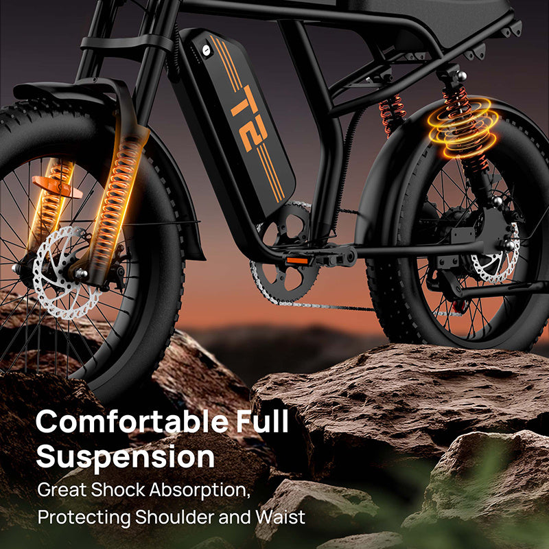 URLIFE T2 E-Bike Fat Tire 250W 54.6V 15.6Ah Bicicletta Elettrica MTB 20x4” 120KM Autonomia 7 Velocità Off Road Uomo Donna