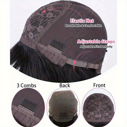 200% Density Brazilian Human Hair Wig Glueless Scalp Top Wig with Natural #1B Color - Body Wavy Long True Length Wig for Women, Machine-Made Full Hair No Lace Front Wigs Suitable for Skin Tones