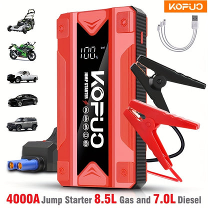 KOPUO 4000A Avviatore Portatile per Auto Strumento Professionale Batteria 12V