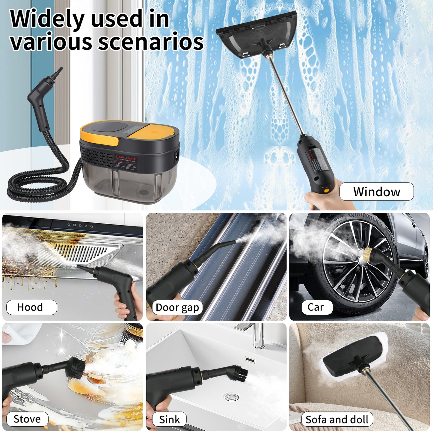2500W High Power Steam Cleaner for Oil, Smoke, and Floor Extractors