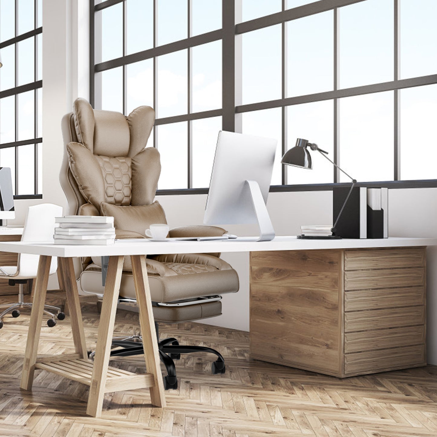 Executive Office Chair with Footrest – Ergonomic Comfort for Work & Gaming