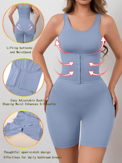 Seamless Double-Layer Compression Bodysuit – 3D Bust Lift & High-Support Tummy Control Shapewear