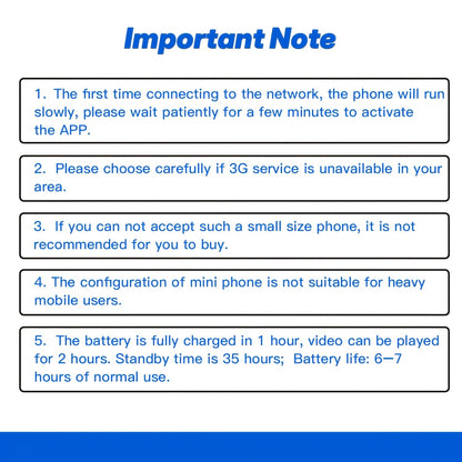 Mini Smartphone, 2GB RAM + 16GB ROM, 128GB Memory Expansion, 3G Network, Dual SIM, 3.0-inch HD Display