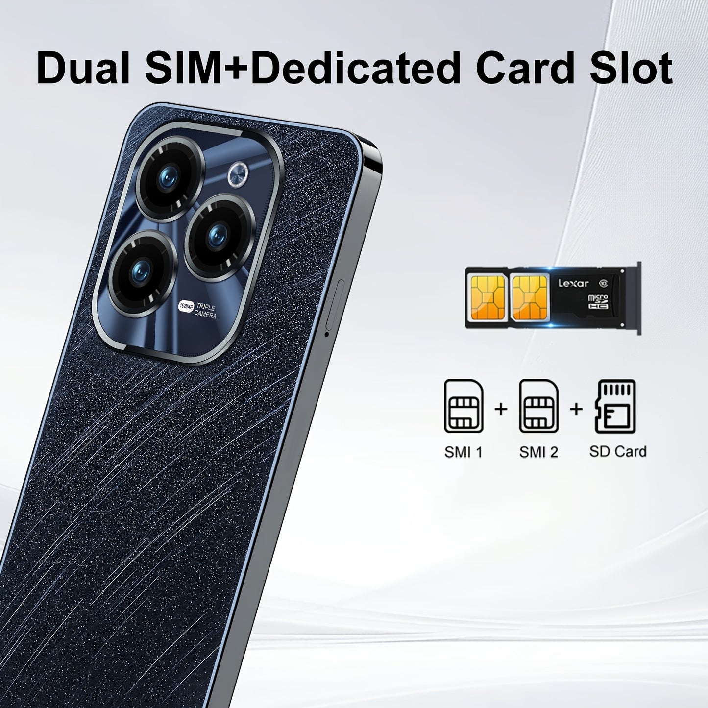 Smartphone 3G Network 2GB RAM+16GB Storage Space 2MP+5MP Camera Dual SIM Dual, GPS, Android 8.1 System