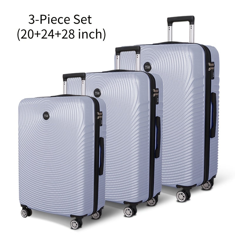 YSTYLE 3pcs/5pcs Luggage Set – ABS Carry-On Suitcases with 360° Silent Spinner Wheels & TSA Combination Lock