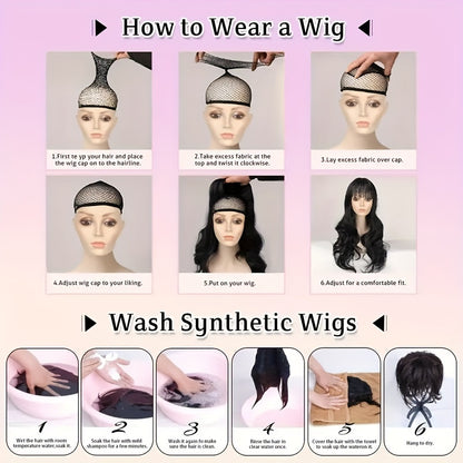 66.04 cm Long Body Wave Glam Wig for Women - Middle Parted, Wavy & Lustrous - Heat Styleable, Perfect for Christmas, Cosplay & Parties