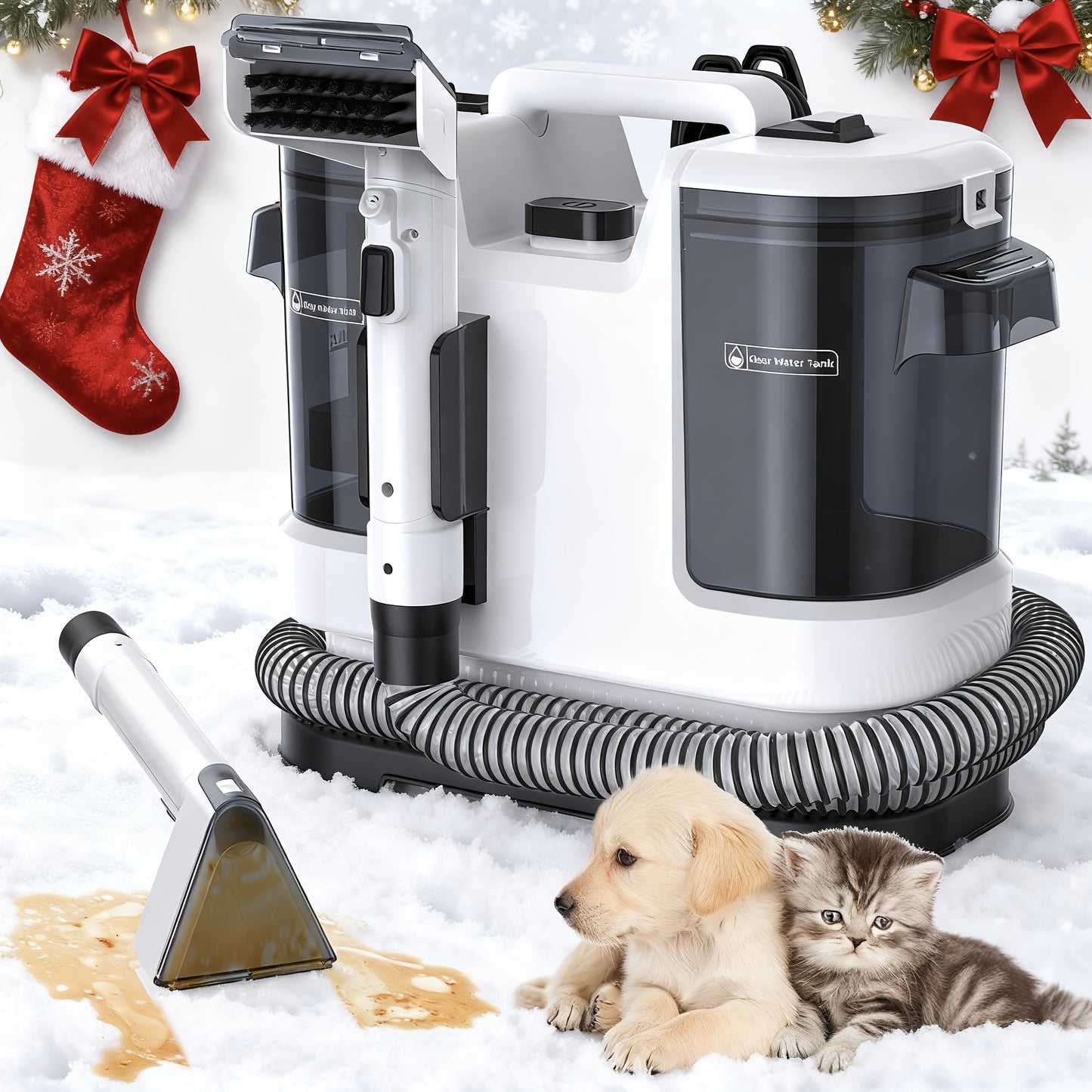 600W Portable Carpet and Upholstery Cleaner 3-Stage Cleaning System 20KPa