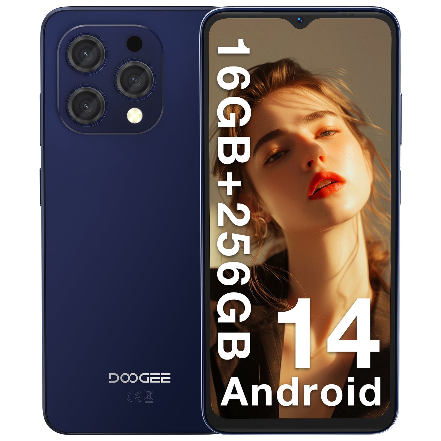 DOOGEE N55PRO Android 14, 16GB + 256GB, 6.56" HD+ 90Hz Octa Core 5150Mah 13MP+8MP Camera, 4G Dual SIM, Face Recognition/Otg/Gps
