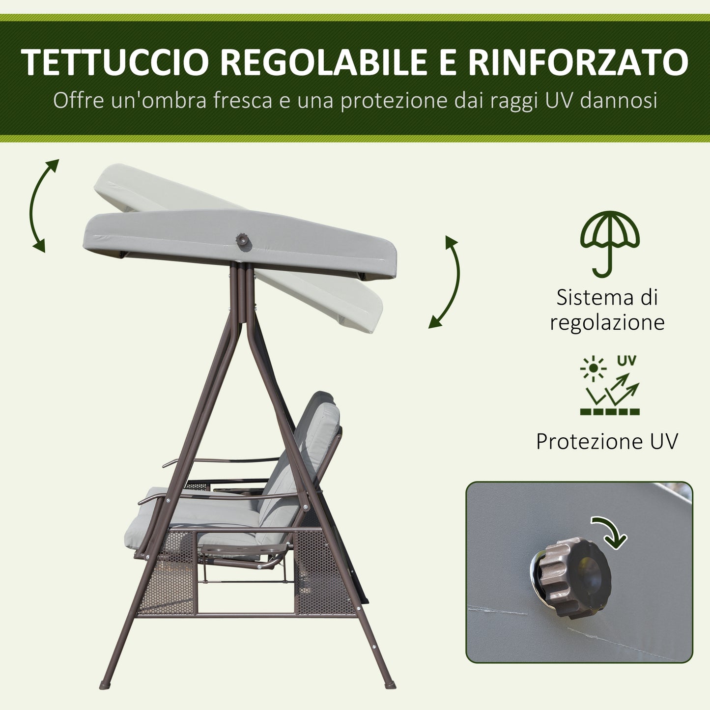 Heavy-Duty Outdoor Patio Swing Chair with Cup Holders & Cushions (360 kg Capacity)