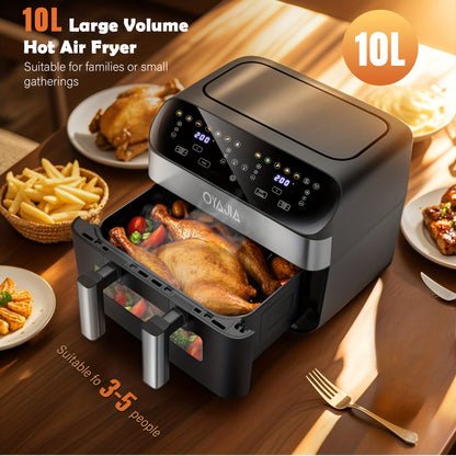 Tristar Aerofryer 10L Friggitrice a Doppio Cestello 10 in 1 200℃, 240V