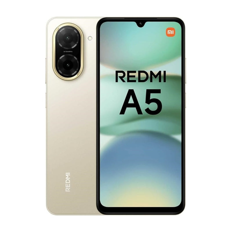 Xiaomi Redmi A5 Smartphone 3+64GB, 5200 mAh Battery, 120 Hz 6.88 Inch Display, 32 MP AI Dual Camera, Octa-Core Processor-Gold