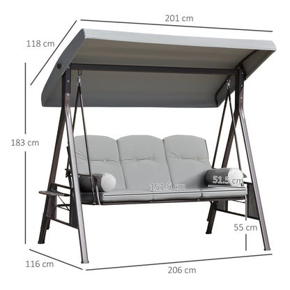 Heavy-Duty Outdoor Patio Swing Chair with Cup Holders & Cushions (360 kg Capacity)