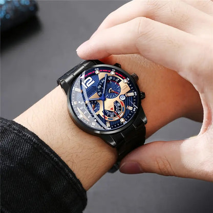5pcs Men's Luxury Watch Set -5 Multifunctional Timed Quartz Watches with Chronograph