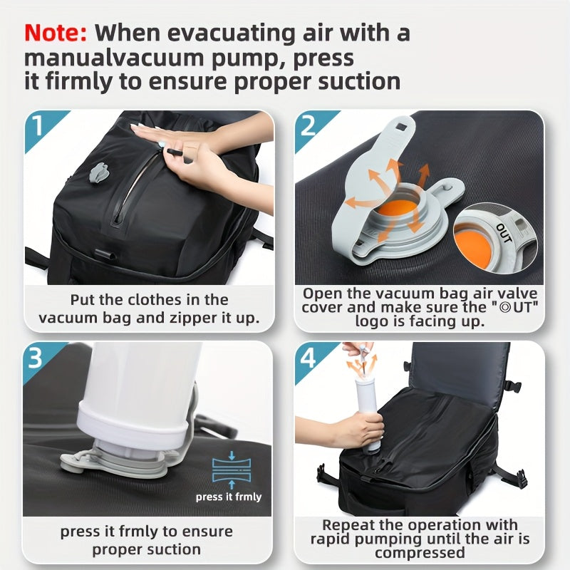 Vacuum Compressor Backpack with Pump Included Sealed Double Shoulder Bag