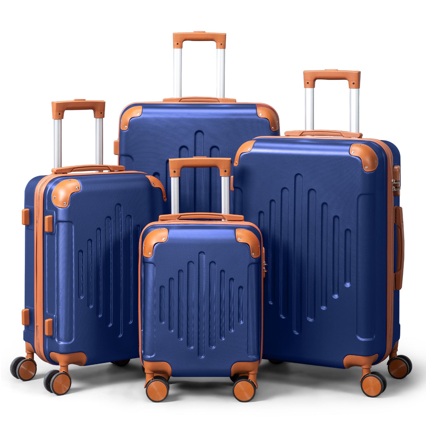 3/4/5pcs Dark Purple and Brown Hardside Luggage Set | Expandable Design with Spinner Wheels, Lightweight ABS+PC Luggage (12/16/20/24/28 Inch)