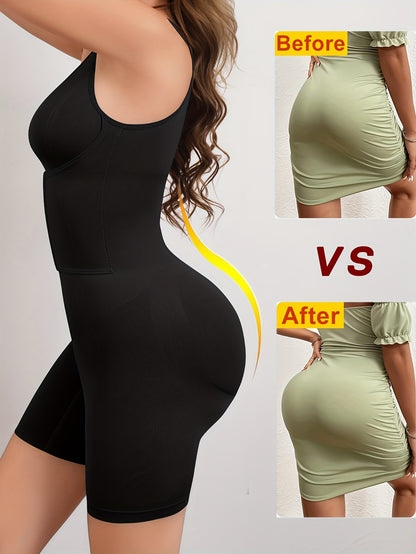Seamless Double-Layer Compression Bodysuit – 3D Bust Lift & High-Support Tummy Control Shapewear