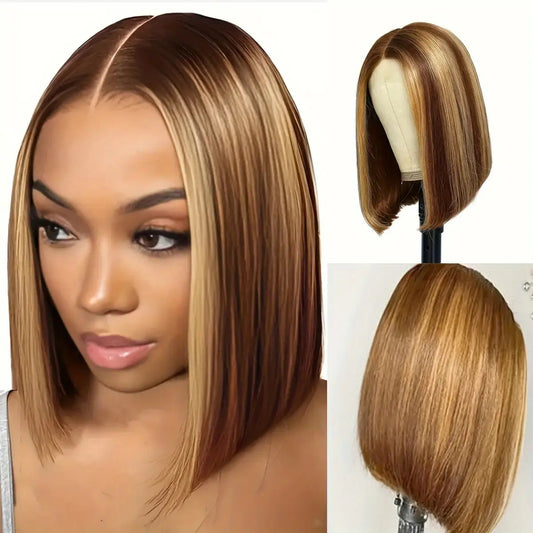 Straight Bob Wig, Transforming from Black to Blonde