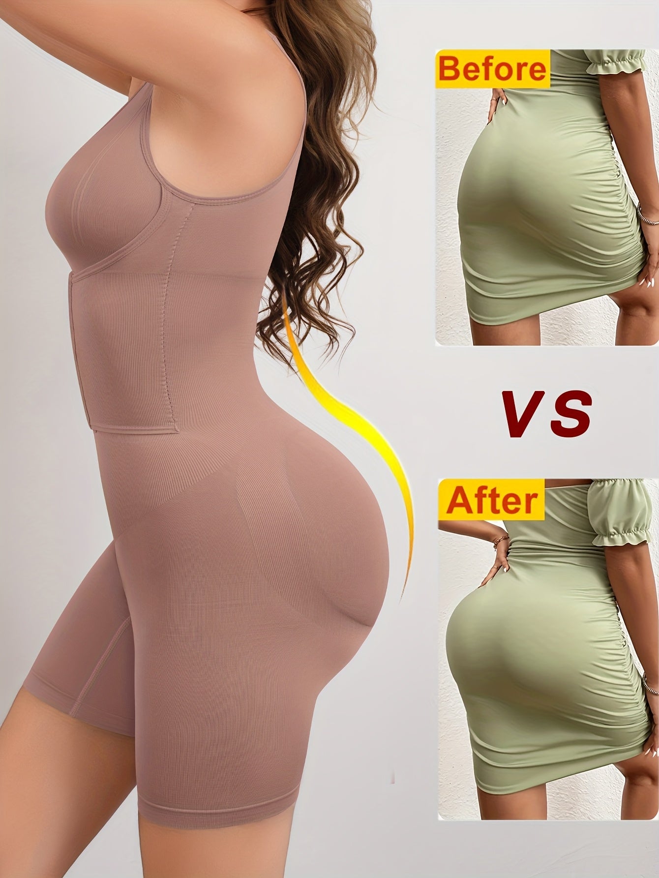 Seamless Double-Layer Compression Bodysuit – 3D Bust Lift & High-Support Tummy Control Shapewear