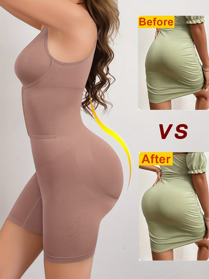 Seamless Double-Layer Compression Bodysuit – 3D Bust Lift & High-Support Tummy Control Shapewear