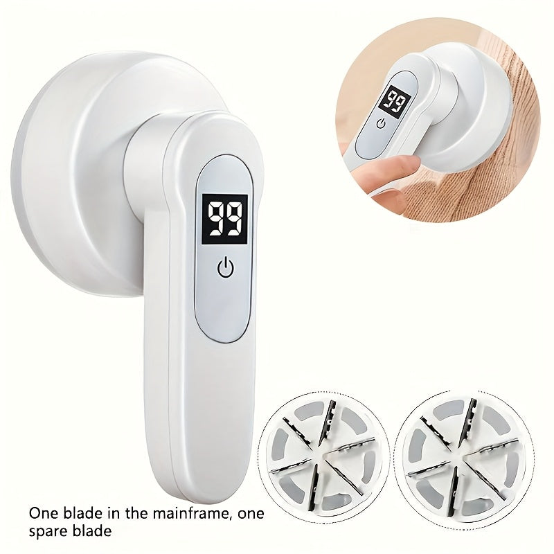 Portable Rechargeable Lint Remover with LED Display – Electric Fabric Shaver & Fuzz Pellet Remover