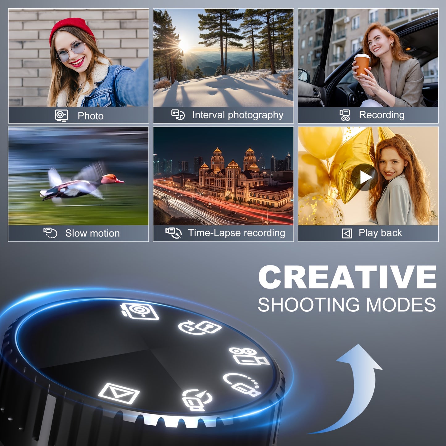 G-ANICA Fotocamera Digitale 48MP 4K Vlogging Camera WiFi con App, Macro + Wide Lens, Display OLED, Autofocus, 32GB