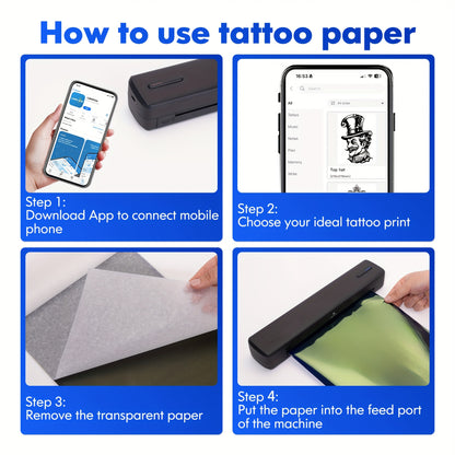 Stampante senza inchiostro portatile D810B, stampante wireless da viaggio, macchina per tatuaggi termici supporta carta termica A4 e US Letter compatibile con telefoni cellulari e laptop, adatta per lavoro, viaggi, ufficio e casa