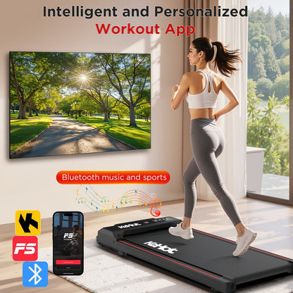Silent Folding Electric Treadmill, Adjustable Speed 12 km/h, LED