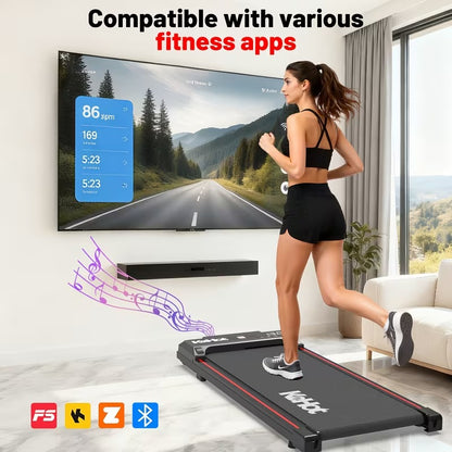 Silent Folding Electric Treadmill, Adjustable Speed 12 km/h, LED