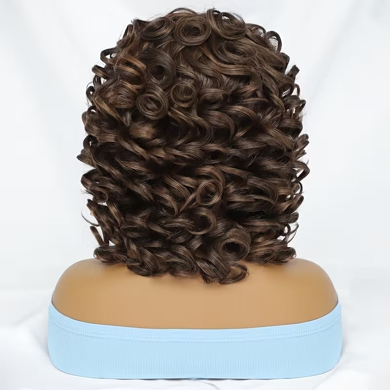 Esprimi la tua personalità con il massimo del volume grazie alla nostra Parrucca Afro Corta e Riccia da 35 cm con Frangia. TK