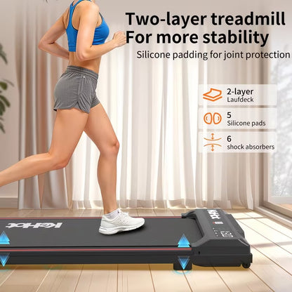Silent Folding Electric Treadmill, Adjustable Speed 12 km/h, LED