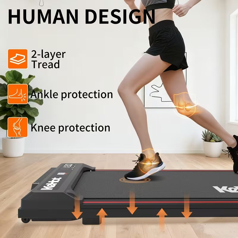 Silent Folding Electric Treadmill, Adjustable Speed 12 km/h, LED