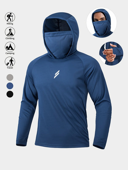 Maglia da Pesca con Cappuccio e Maschera Uomo - Traspirante. TK