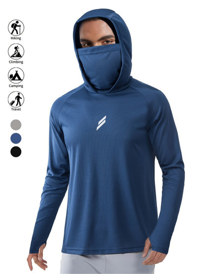 Maglia da Pesca con Cappuccio e Maschera Uomo - Traspirante. TK