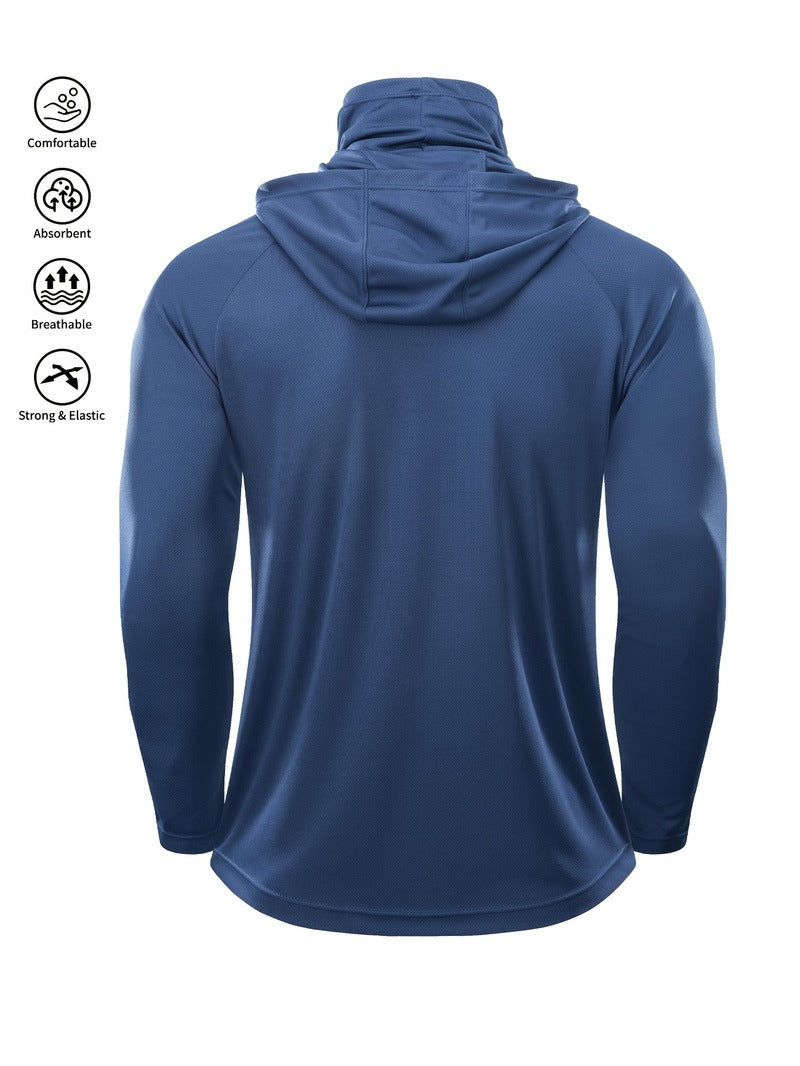 Maglia da Pesca con Cappuccio e Maschera Uomo - Traspirante. TK