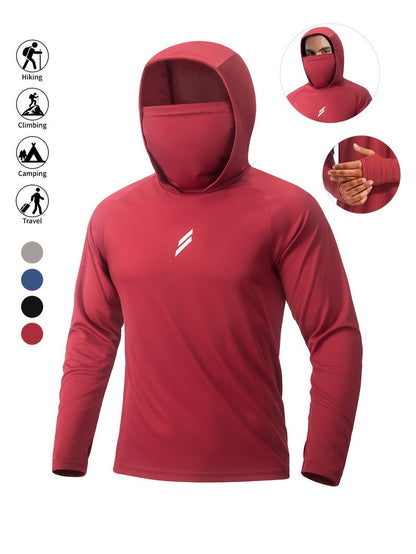 Maglia da Pesca con Cappuccio e Maschera Uomo - Traspirante. TK