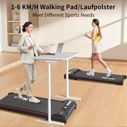 Silent Folding Electric Treadmill, Adjustable Speed 12 km/h, LED