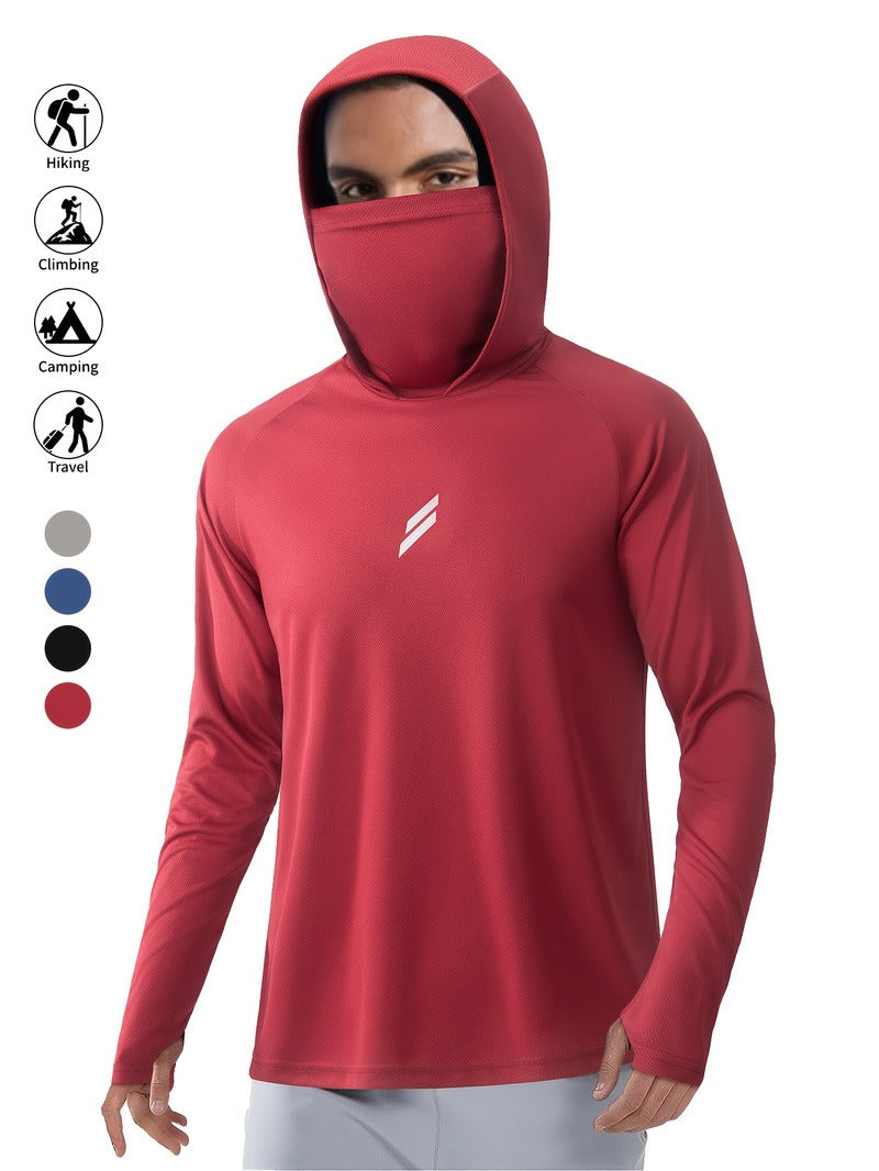 Maglia da Pesca con Cappuccio e Maschera Uomo - Traspirante. TK