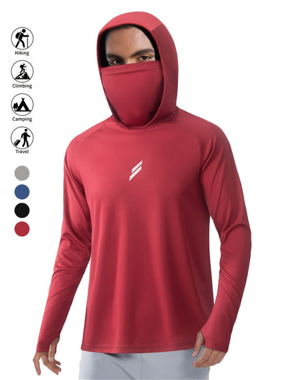 Maglia da Pesca con Cappuccio e Maschera Uomo - Traspirante. TK