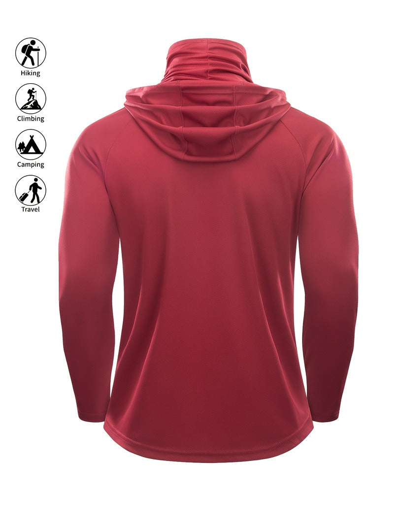 Maglia da Pesca con Cappuccio e Maschera Uomo - Traspirante. TK
