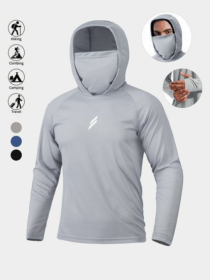 Maglia da Pesca con Cappuccio e Maschera Uomo - Traspirante. TK