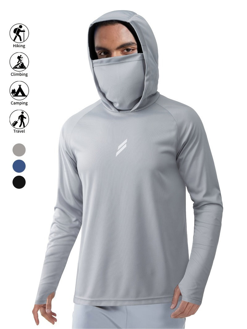 Maglia da Pesca con Cappuccio e Maschera Uomo - Traspirante. TK