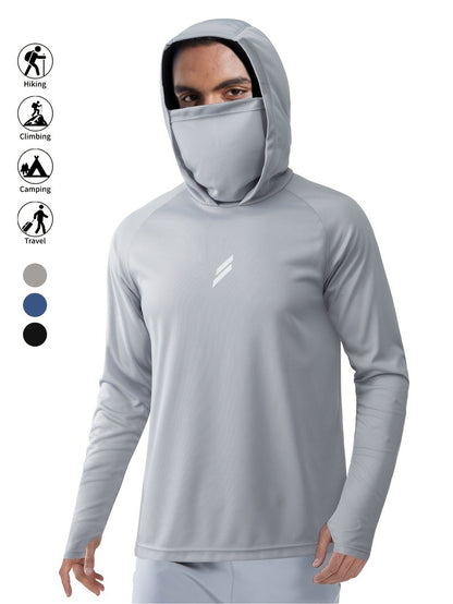Maglia da Pesca con Cappuccio e Maschera Uomo - Traspirante. TK