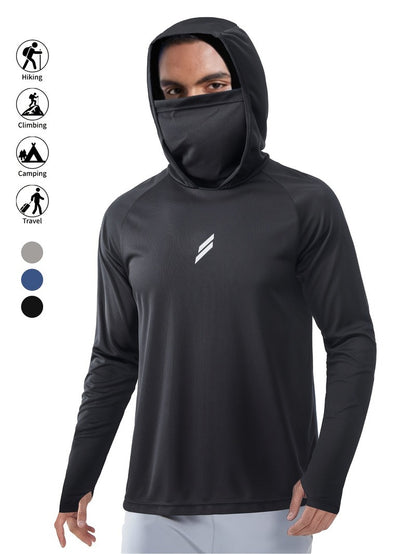 Maglia da Pesca con Cappuccio e Maschera Uomo - Traspirante. TK